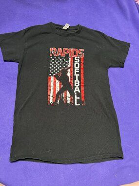 Wisconsin Rapids Girls Softball Lincoln High School Shirt Black Red Flag Very Go